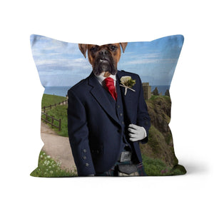 The Scottish Gent: Custom Pet Cushion - Paw & Glory - #pet portraits# - #dog portraits# - #pet portraits uk#paw and glory, pet portraits cushion,pet face pillows, pillow personalized, dog personalized pillow, pillow with pet picture, dog pillows personalized