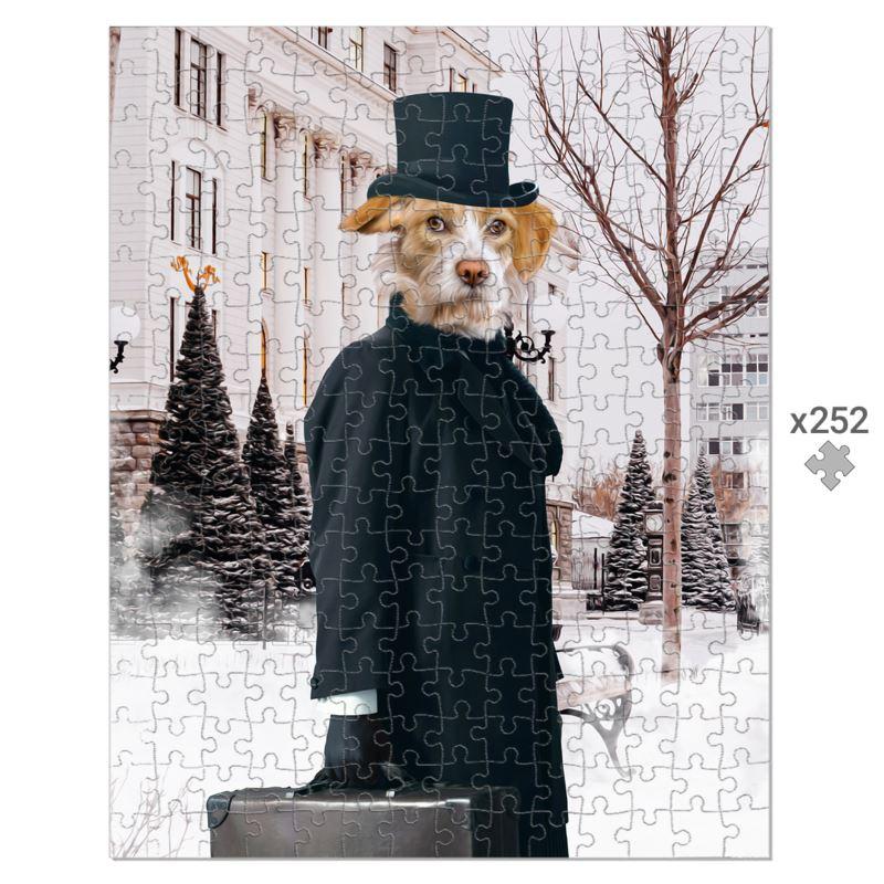 The Scrooge: Custom Pet Puzzle - Paw & Glory - #pet portraits# - #dog portraits# - #pet portraits uk#paw and glory, pet portraits Puzzle,cat pet portraits, pet on puzzle uk, pet portrait prints, pet character portraits, victorian dog portrait