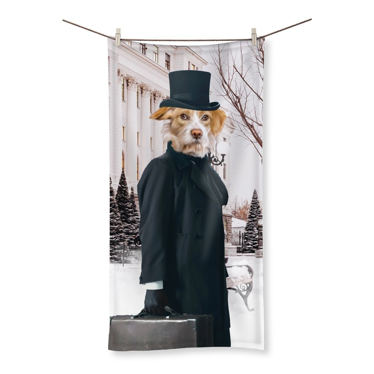 The Scrooge: Custom Pet Towel - Paw & Glory - #pet portraits# - #dog portraits# - #pet portraits uk#Paw & Glory, pawandglory, pictures for pets, paintings of pets from photos, painting pets, pet photo clothing, dog astronaut photo, aristocratic dog portraits, pet portrait,pet portraits Towel