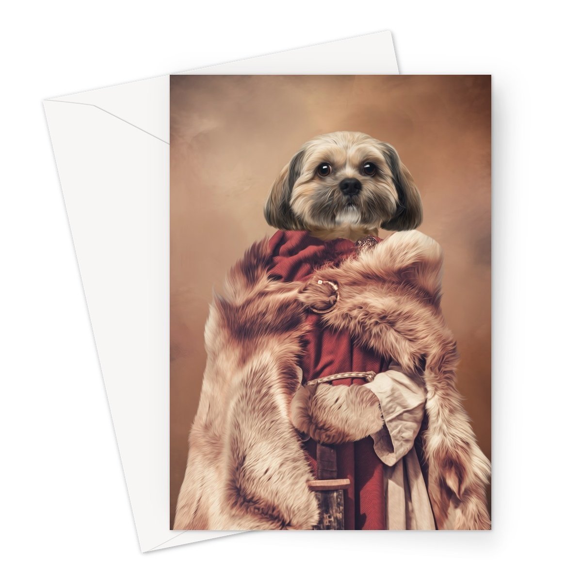 The She Viking: Custom Pet Greeting Card - Paw & Glory - pawandglory, dog portrait images, dog portrait background colors, dog portraits singapore, dog portrait images, small dog portrait, dog canvas art, pet portrait