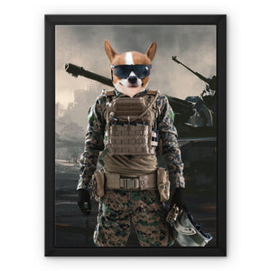 The Soldier: Custom Pet Canvas - Paw & Glory - #pet portraits# - #dog portraits# - #pet portraits uk#paw & glory, pet portraits canvas,custom dog canvas art, pet art canvas, pets painted on canvas, dog canvas wall art, personalised dog canvas