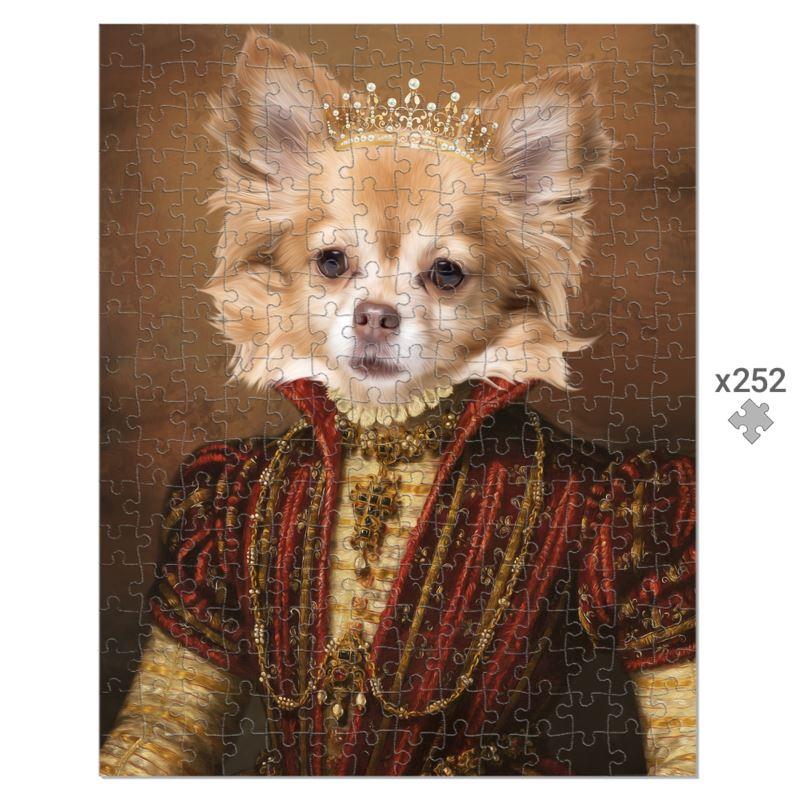The Spanish Princess: Custom Pet Puzzle - Paw & Glory - #pet portraits# - #dog portraits# - #pet portraits uk#paw & glory, pet portraits Puzzle,dog head on human body portrait uk, animal artist near me, pet drawing commissions, etsy dog pictures, personalised cat art