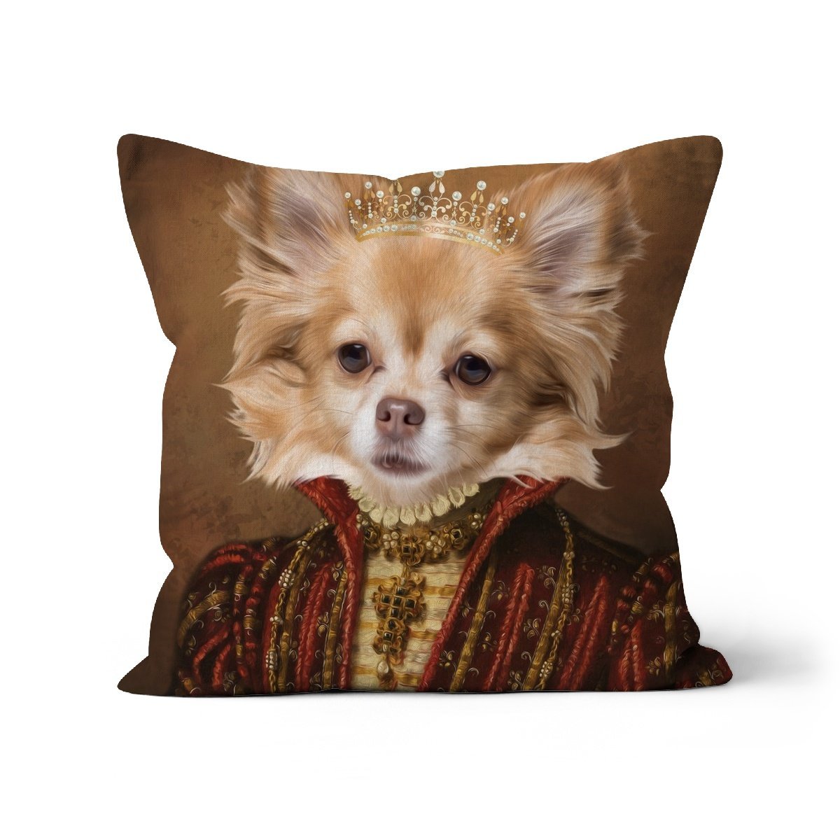 The Spanish Princess: Custom Pet Throw Pillow - Paw & Glory - #pet portraits# - #dog portraits# - #pet portraits uk#paw & glory, pet portraits pillow,dog on pillow, custom cat pillows, pet pillow, custom pillow of pet, pillow personalized