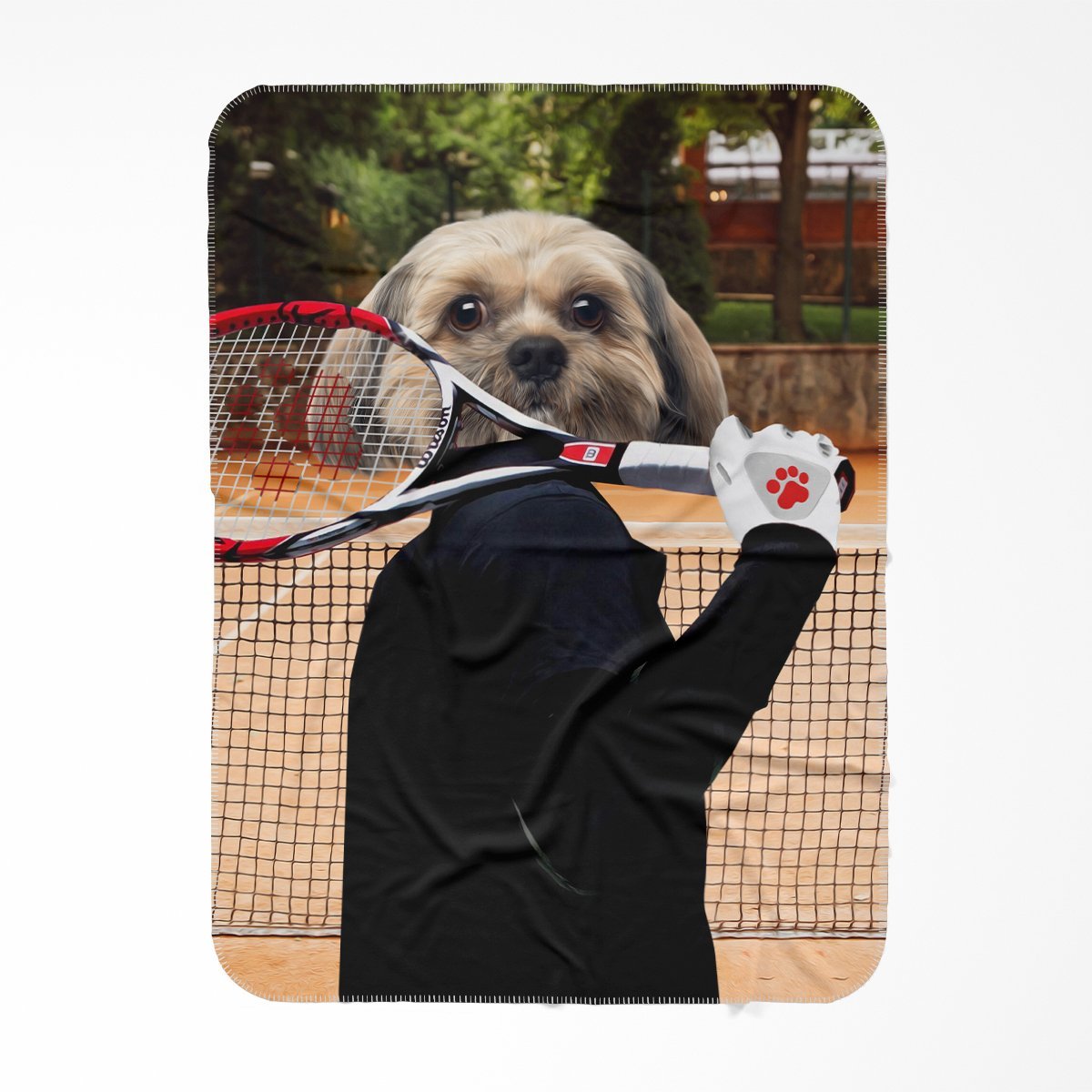The Tennis Champion: Custom Pet Blanket - Paw & Glory - #pet portraits# - #dog portraits# - #pet portraits uk#Pawandglory, Pet art blanket,custom dog photo blanket, blanket with my dogs picture on it, cat picture on blanket, dog blanket photo, fleece blanket with dog picture