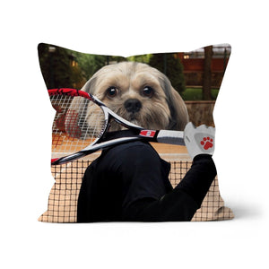 The Tennis Champion: Custom Pet Cushion - Paw & Glory - #pet portraits# - #dog portraits# - #pet portraits uk#paw and glory, custom pet portrait cushion,pup pillows, pillows of your dog, pillow personalized, print pet on pillow, pet face pillow