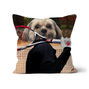 The Tennis Champion: Custom Pet Cushion - Paw & Glory - #pet portraits# - #dog portraits# - #pet portraits uk#paw and glory, pet portraits cushion,pillow personalized, pet pillow, pillow custom, personalised dog pillows, personalised pet pillows
