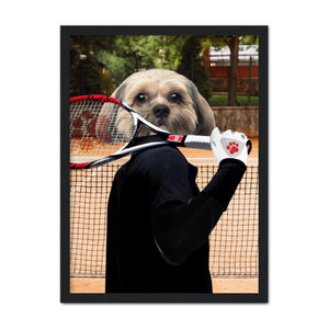 The Tennis Champion: Custom Pet Portrait - Paw & Glory, paw and glory, faceless dog portrait, funny pet portraits uk, dog portrait painting, animal portraits, aristocrat pet portrait, the pet canvas, pet portraits