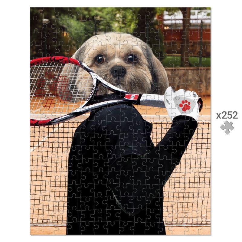 The Tennis Champion: Custom Pet Puzzle - Paw & Glory - #pet portraits# - #dog portraits# - #pet portraits uk#paw & glory, pet portraits Puzzle,star wars for dogs, puppy harry potter, renaissance pet portrait, dog on puzzle, dog artist puzzle