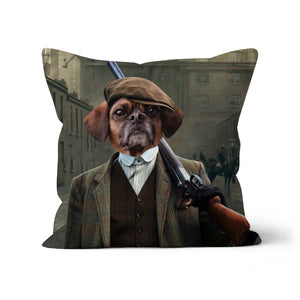 The Thug (Peaky Blinders Inspired): Custom Pet Cushion - Paw & Glory - #pet portraits# - #dog portraits# - #pet portraits uk#paw and glory, custom pet portrait cushion,dog pillows personalized, pet face pillows, dog photo on pillow, custom cat pillows, pillow with pet picture