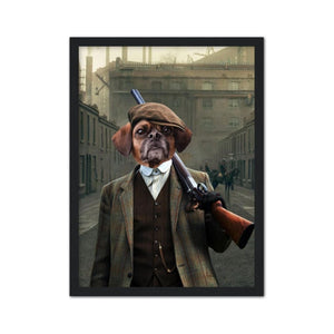 The Thug (Peaky Blinders Inspired): Custom Pet Portrait - Paw & Glory, paw and glory, dog head on human body portrait uk, commission dog portrait, pet character portraits, paintings of dogs in clothes, cat portraits in costume, cat portrait funny, pet portraits