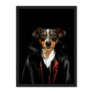 The Vampire: Custom Pet Portrait - Paw & Glory, paw and glory, admiral dog, pet picture art, paws pet portraits, make your dog a painting, dogs in royal portraits, funny pet portraits uk, pet portraits