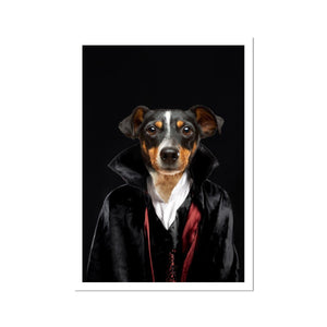 The Vampire: Custom Pet Poster - Paw & Glory - #pet portraits# - #dog portraits# - #pet portraits uk#Paw & Glory, paw and glory, dog drawing from photo, professional pet photos, animal portrait pictures, personalized dog portrait, royal cat portrait, in home pet photography, pet portraits