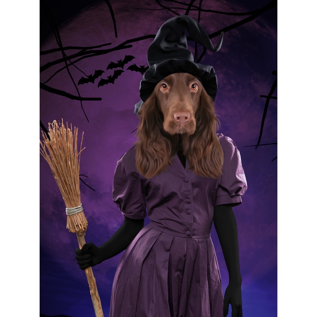 The Witch: Custom Pet Digital Portrait - Paw & Glory, paw and glory, harry potter dog items, people and pet portraits, viking portraits, turn cat photo into painting, custom harry potter portrait, canvas of my dog, pet portrait