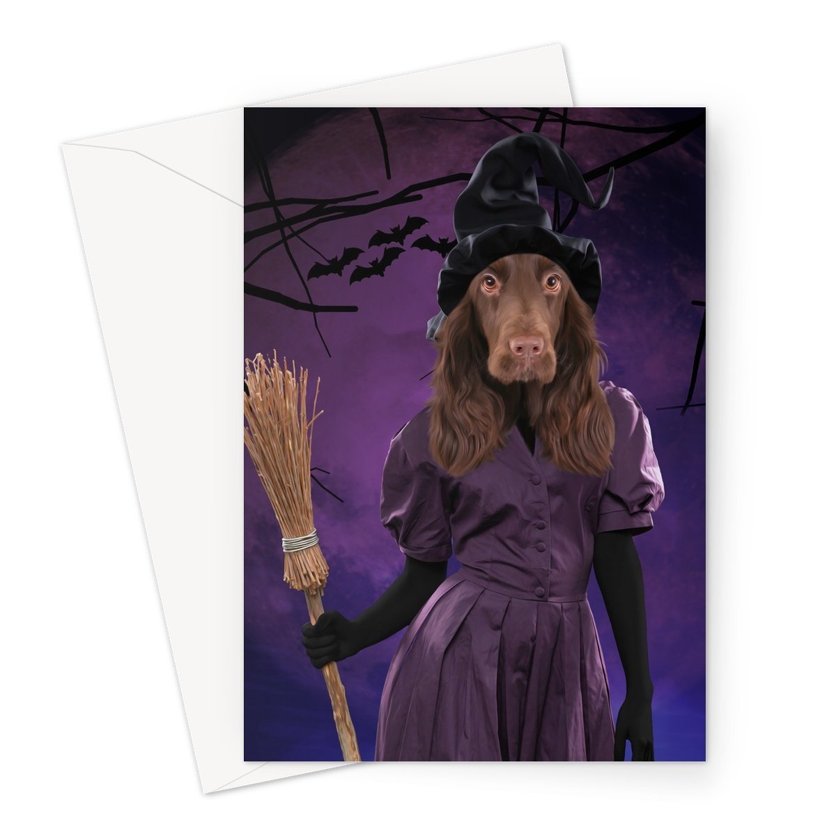 The Witch: Custom Pet Greeting Card - Paw & Glory - #pet portraits# - #dog portraits# - #pet portraits uk#pet portrait painters, portrait pet, paintings dogs, dogs portraits, dog portraits, Pet portraits
