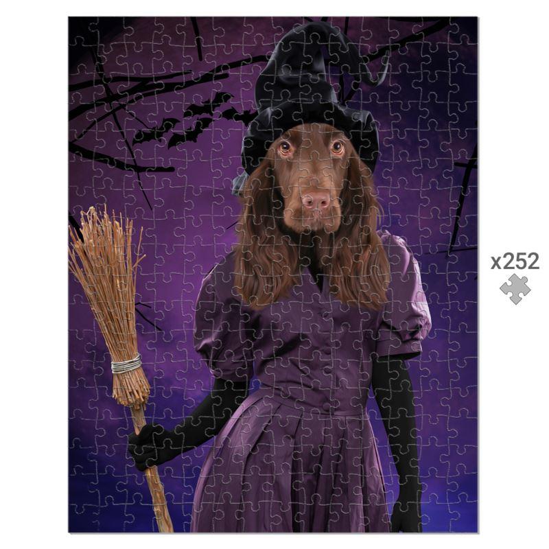The Witch: Custom Pet Puzzle - Paw & Glory - #pet portraits# - #dog portraits# - #pet portraits uk#paw & glory, custom pet portrait Puzzle,pet puzzle art, dog artist uk, personalised pet print, digital pet portraits uk, regal pet portraits uk