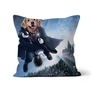 The Wizard (Harry Potter Inspired): Custom Pet Cushion - Paw & Glory - #pet portraits# - #dog portraits# - #pet portraits uk#pawandglory, pet art pillow,pet custom pillow, personalised dog pillows, dog pillow cases, pillow with dogs face, pillow custom, dog photo on pillow