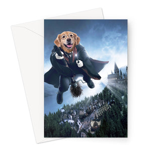 The Wizard (Harry Potter Inspired): Custom Pet Greeting Card - Paw & Glory - paw and glory, professional pet photos, painting of your dog, dog portraits colorful, custom pet portraits south africa, minimal dog art, dog portraits colorful, pet portraits