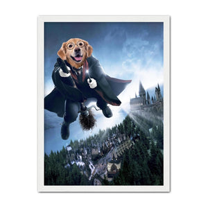 The Wizard (Harry Potter Inspired): Custom Pet Portrait - Paw & Glory, paw and glory, royal portraits for dogs, etsy dog paintings, dog royal portraits, pet portraits from photos, queen cat portrait, personalised dog and owner print, pet portraits