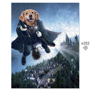 The Wizard (Harry Potter Inspired): Custom Pet Puzzle - Paw & Glory - #pet portraits# - #dog portraits# - #pet portraits uk#paw & glory, pet portraits Puzzle,pet and owner portraits, dog portraits from photos, dog royal portrait, paintings of your dog, star wars pet puzzle