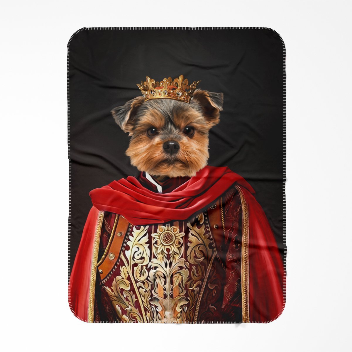The Young King: Custom Pet Blanket - Paw & Glory - #pet portraits# - #dog portraits# - #pet portraits uk#Paw and glory, Pet portraits blanket,blankets with your dog on it, fleece blanket with dog picture, dog on blanket, custom blanket with dogs face, pet pic blanket