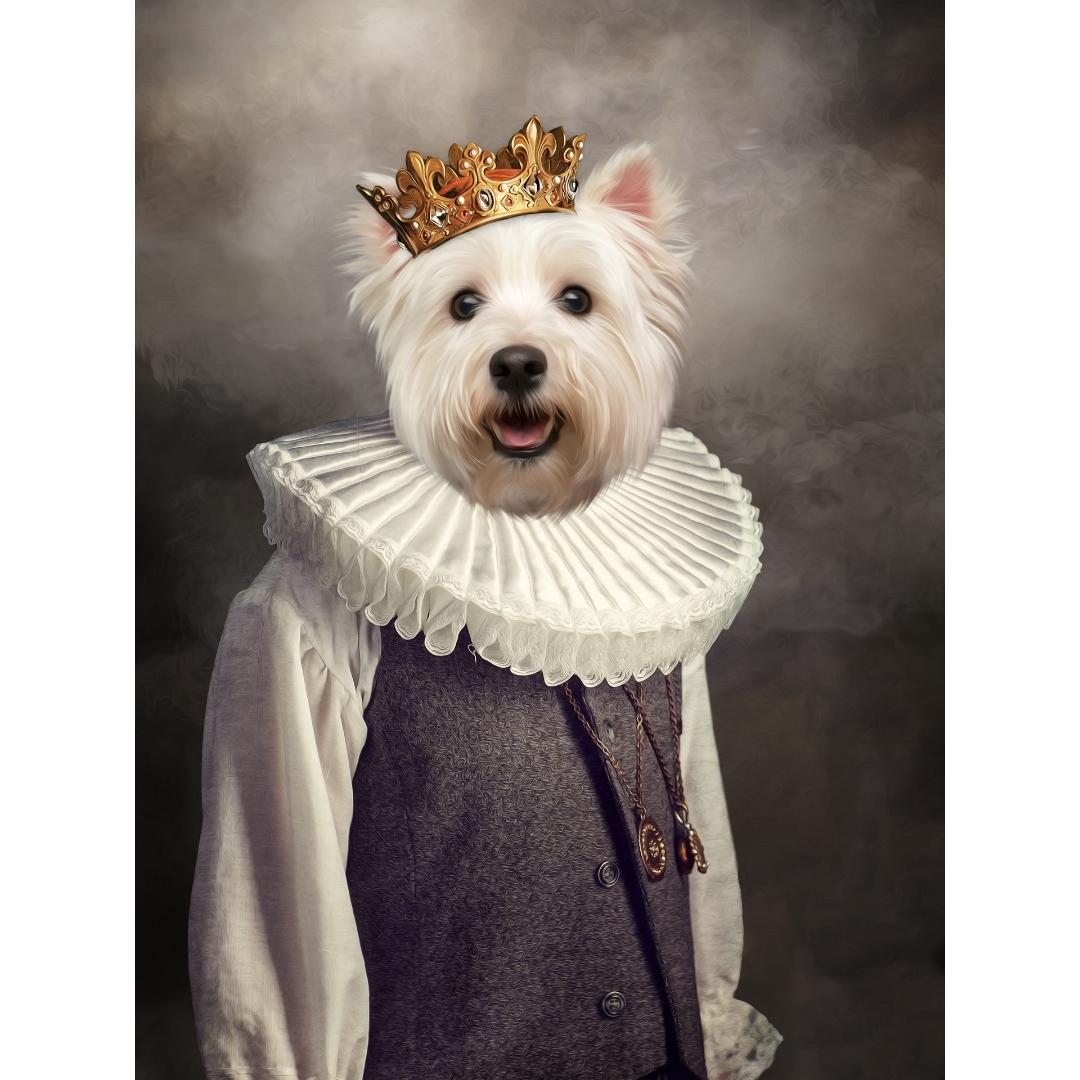 The Young Prince: Custom Digital Pet Portrait - Paw & Glory, pawandglory, admiral dog portrait, pet portrait admiral, dog portrait painting, pet photo clothing, nasa dog portrait, best dog artists, pet portraits