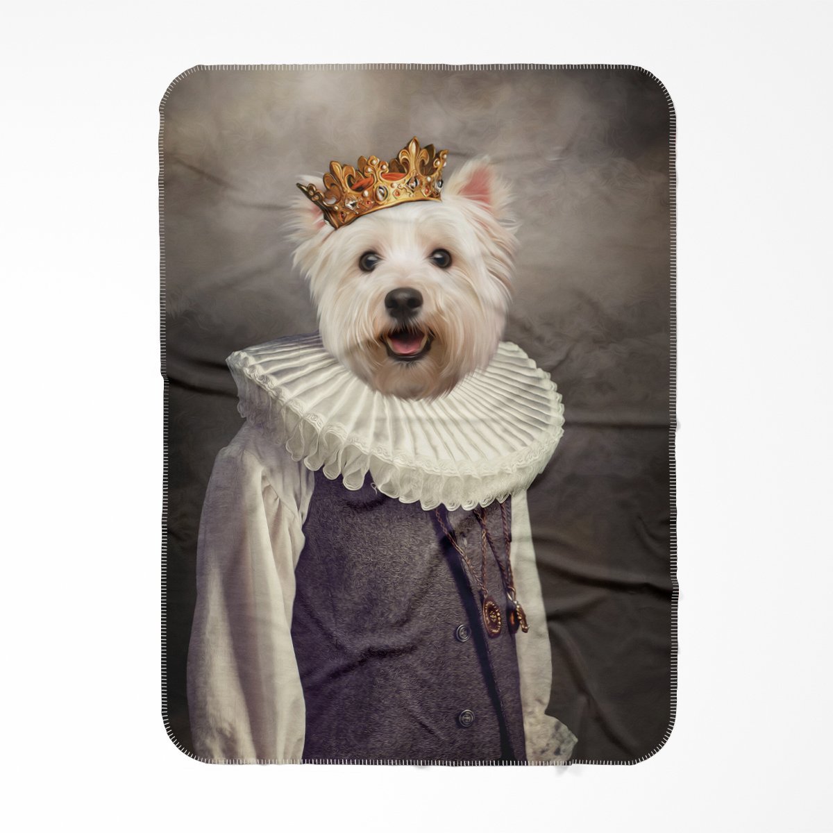 The Young Prince: Custom Pet Blanket - Paw & Glory - #pet portraits# - #dog portraits# - #pet portraits uk#Pawandglory, Pet art blanket,dog picture printed on blanket, custom blanket with dog photo, dog in blankets, dog blankets with names, dog print fleece blanket