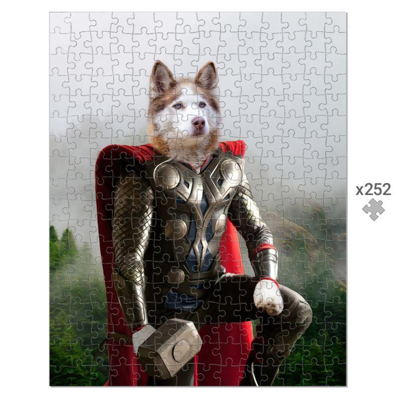 Thor: Custom Pet Puzzle - Paw & Glory - #pet portraits# - #dog portraits# - #pet portraits uk#pawandglory, pet art Puzzle,animal portraits drawings, painting of dog in military uniform, custom petpuzzle, paws art, noble pawtrait puzzle