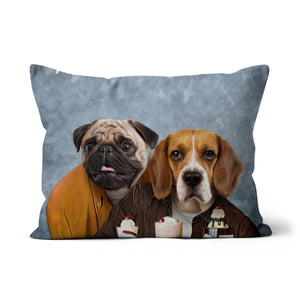 Two Furends: Custom Pet Throw Pillow - Paw & Glory - #pet portraits# - #dog portraits# - #pet portraits uk#pawandglory, pet art pillow,pillow personalized, pillow custom, personalised pet pillows, pet pillow, personalised dog pillows