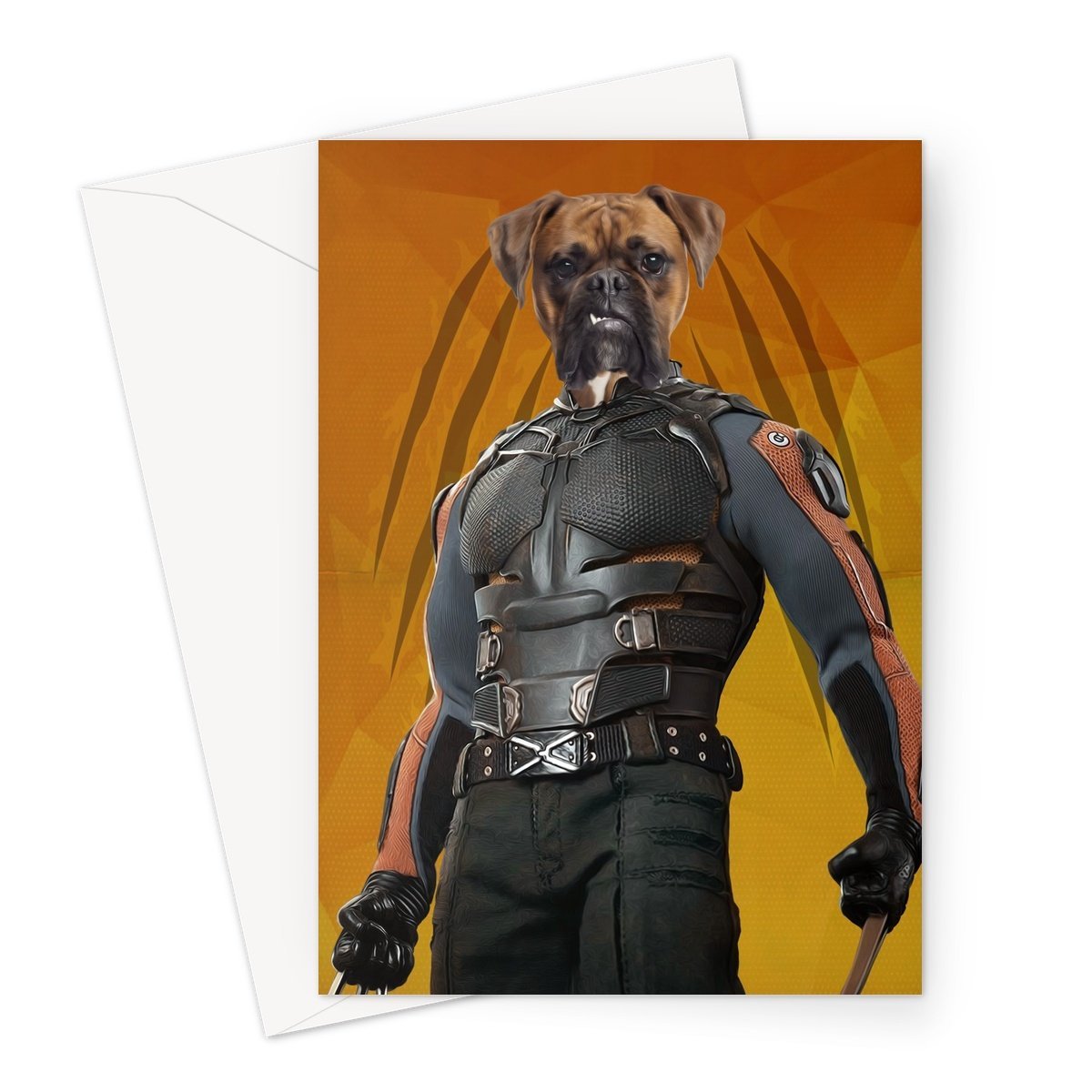 Wolverine: Custom Pet Greeting Card - Paw & Glory - pawandglory, nasa dog portrait, pet portraits leeds, pictures for pets, pet portrait admiral, dog portraits as humans, in home pet photography, pet portraits