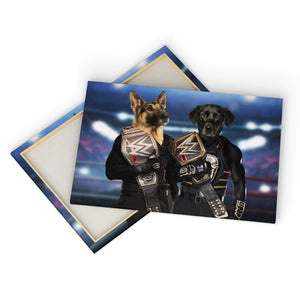 WrestleMania Champs: Custom Pet Canvas - Paw & Glory - #pet portraits# - #dog portraits# - #pet portraits uk#paw and glory, custom pet portrait canvas,personalised pet canvas, dog canvas, pet on canvas uk, dog pictures on canvas, my pet canvas Canvas