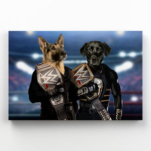 WrestleMania Champs: Custom Pet Canvas - Paw & Glory - #pet portraits# - #dog portraits# - #pet portraits uk#pawandglory, pet art canvas,dog photo on canvas, dog canvas painting, the pet canvas, dog canvas wall art, dog portrait canvas