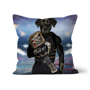 WWE Champ (Roman Reigns Inspired): Custom Pet Cushion - Paw & Glory - #pet portraits# - #dog portraits# - #pet portraits uk#paw and glory, custom pet portrait cushion,pillow personalized, pet pillow, pillow custom, personalised dog pillows, personalised pet pillows