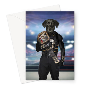 WWE Champ (Roman Reigns Inspired): Custom Pet Greeting Card - Paw & Glory - paw and glory, dog portrait images, draw your pet portrait, digital pet paintings, my pet painting, custom dog painting, nasa dog portrait, pet portraits