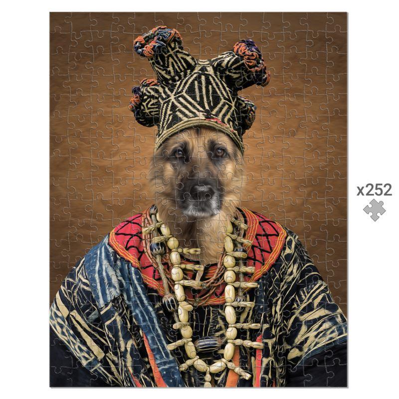 Zulu King: Custom Pet Puzzle - Paw & Glory - #pet portraits# - #dog portraits# - #pet portraits uk#paw & glory, custom pet portrait Puzzle,pet portrait as royalty, personalized dog portraits, paintings of your pet, dog portrait art, dog portraits royal